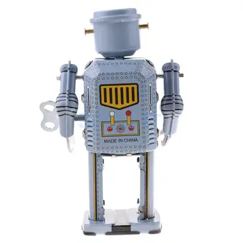 2 buc Epocă Vânt Ceas Mecanic de Mers pe jos Model de Robot de Jucărie Colecții Copii Adulți Cadou Afișare Acasă Decor