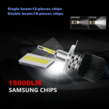 2 buc H11, H1 H4 H7 Bec LED Cu 18 piese SAMSUNG Chips-uri Auto Faruri Lampa 6500K HB3 9005 9006 HB4 H8 H9 Auto Led proiectoare Ceata 12V