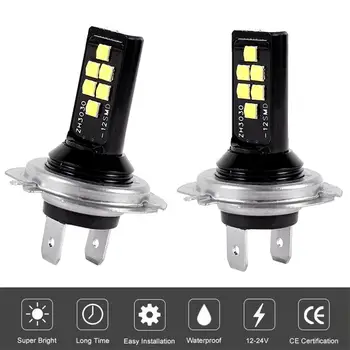 2 buc H7 LED-uri Bec Far Fascicul de Kituri de 12W 6000K 1200LM Car LED Lumina de Ceață Auto Far 12SMD 3030 Conversie Globuri H7 Becuri cu LED-uri