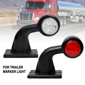 2 BUC Laterale LED-uri Lumini de poziție Cot de Cauciuc Contur Spate Pentru Camion Remorcă Camion 12V Alb și Roșu