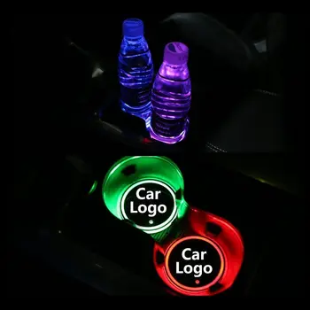 2 buc Led-uri Auto Logo-ul Cupei lumina Luminos Coaster Pahare suporturile Pentru Mitsubishi montero EVO FOSTUL Art 10 l200 accesorii Pajero4 Zinger