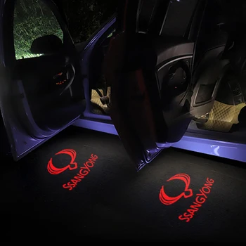 2 buc Logo-ul Auto LED Ușa bun venit Insigna de Lumină pentru SsangYong Actyon Turismo Ssang Yong Rexton Rodius Korando Kyron Accesorii Auto