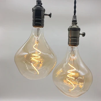 2 BUC/lot Speciale G125 retro edison stil moale led lampă cu incandescență 4W decorative loft industrial led-uri de lumină cu filament E27