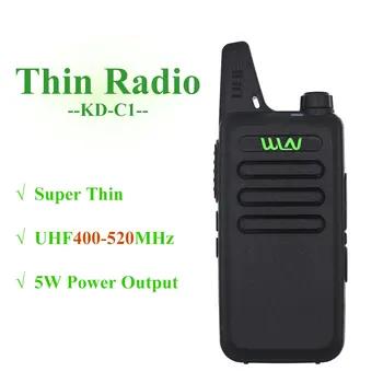 2 BUC/Lot Ultra-subțire Portabil KD-C1 Două fel de radio/walkie talkie 400-470MHZ 5W Baterie salvați parte-dimensiunea Loud&Clear voice