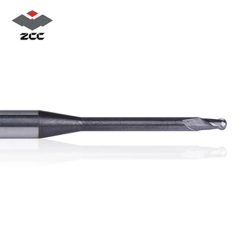 2 buc/lot ZCCCT GM-2BP R1.0-R2.5 tungsten din oțel 2 flaut minge nas lung, gâtul scurt, marginea de taiere acoperit end mill instrumente de tăiere cnc