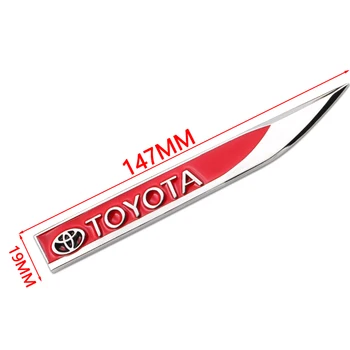 2 buc Mașină de Partea Corpului Insigna Decal Logo-ul Auto Autocolant Aliaj pentru Toyota Corolla, Yaris Rav 4 Auris Avensis Camry C-hr 86 Prius Proace