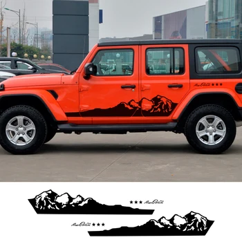 2 BUC Munte, Off-Road Auto Corpul Decor Autocolante Portiera Laterală Graphic Vinyl Decals Pentru Jeep Wrangler JK TJ Rubicon Accesorii
