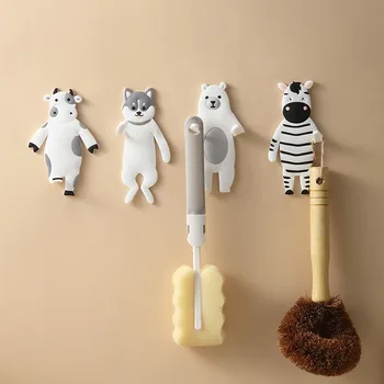 2 buc/Set Decor Acasă animale de Companie Drăguț Cârlig Flexibil Distractiv PVC Storage Rack-Soft Lipici fără Sudură Cârlig de Desene animate de Animale Organizator