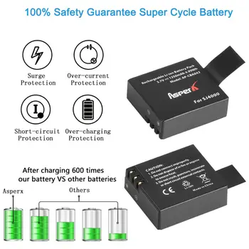 2 buc SJ4000 PG1050 Baterie Bateria + LED 3Slots Incarcator USB pentru SJCAM SJ4000 SJ5000 EKEN M10 4K H3 H8 H9 GIT-LB101 GIT PG900