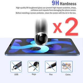 2 buc Tableta Temperat Pahar Ecran Protector Acoperă pentru Apple IPad Air 4 2020 10.9 Inch Full Acoperire Anti-Sparge Ecranul