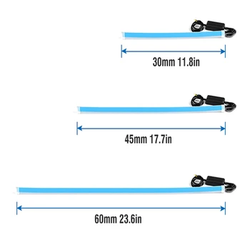 2 buc Ultrafine DRL 30 45 60cm Daytime Running Light Impermeabil Tub Flexibil Ghid Mașină de Benzi cu LED-uri Semnalizare, Lumina de Frână