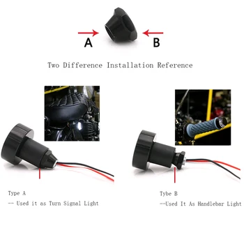 2 buc Universal 22mm Ghidon de Motocicletă Mâner Bar End Indicator Prindere Plug Rândul său, Luminile de Semnalizare Indicator Chihlimbar Alb Lampă de 12V