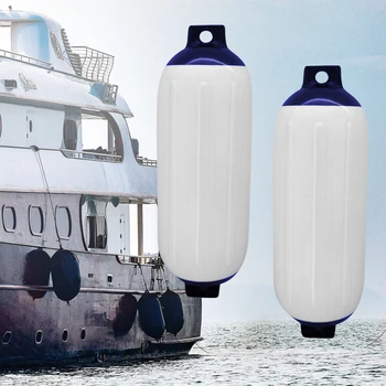 2 Buc UV Protejate Barca Fender Vinil cu Nervuri Gonflabile Bara Marin Doc Scut de Protecție din PVC 11 x 40cm Pentru Yacht cu Barca cu motor