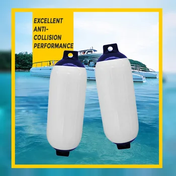 2 Buc UV Protejate Barca Fender Vinil cu Nervuri Gonflabile Bara Marin Doc Scut de Protecție din PVC 11 x 40cm Pentru Yacht cu Barca cu motor