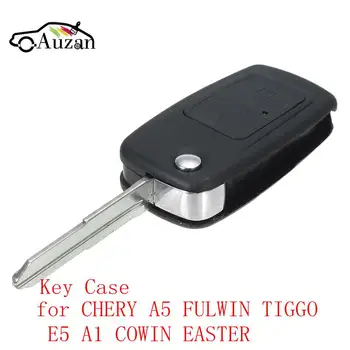 2 Butoane Cheie de Mașină Caz Netăiat Cooper Lama Modificat de la Distanță Cheie Shell pentru CHERY A5 FULWIN TIGGO E5 A1 EASTIN de PAȘTE