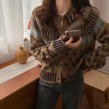 2 culori 2020 coreean ins stil design tricotate pulovere cardigane femei sacouri scurte, paltoane femei (X1631)