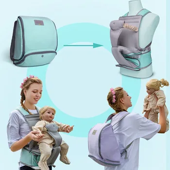 2 in 1 Baby Carrier Mami Sac Nou-născut Diasper Bag Ergonomic Respirabil Wrap Sling Pliabil Maternitate Mami Rucsac Pentru Drumeții