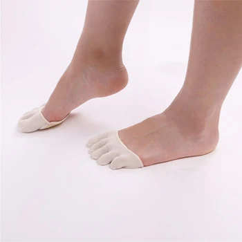 2 perechi de Cinci degete Sosete Invizibile pentru Femei de Vara Scurte din Bumbac Jumătate de Palmier Ciorap Superficial Port Respirabil Deget de la picior Deschis Șosete