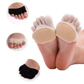 2 perechi de Cinci degete Sosete Invizibile pentru Femei de Vara Scurte din Bumbac Jumătate de Palmier Ciorap Superficial Port Respirabil Deget de la picior Deschis Șosete