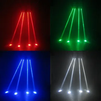 (2 piese/lot) Mini LED Beam în Mișcare Cap Lumina de Partid Quad de culoare DJ Lumina voce activă DMX, Auto-a alerga