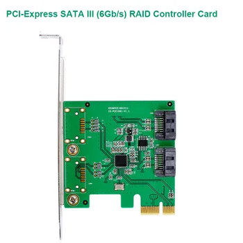 2 Port SATA III (6Gb/s) PCI-Express 2.0 x1 RAID Controller Card cu low profile bracket ASMedia ASM1061 chipset Port Multiplier