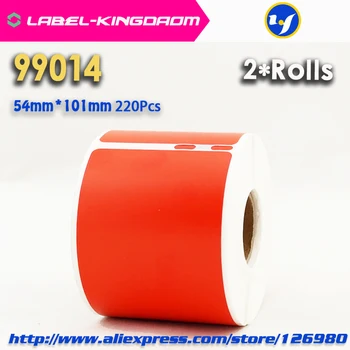 2 Role Dymo 99014 Roșu Colorate Compatiable Eticheta 54mm*101mm 220Pcs Compatibil