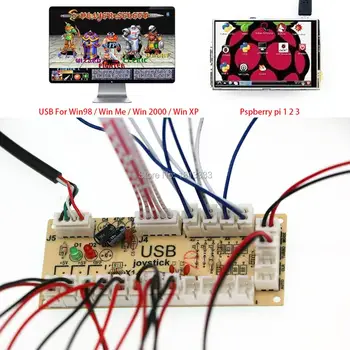 2 Setați Întârziere Zero Joc Arcade USB Encoder Pentru PC-ul Raspberry Pi Joystick de Control SANWA Buton de Sârmă 2 Jucători DIY