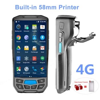 2 în 1-a construit în 58mm imprimantă termică 4G handheld terminal POS wireless 1D/2D de coduri de bare scanner portabil reader WIFI/Bluetooth PDA