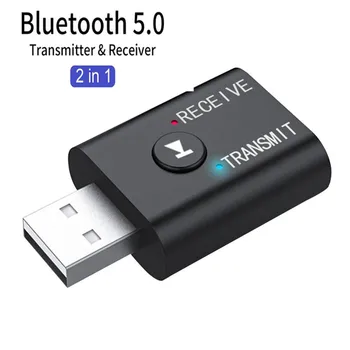 2 În 1 Bluetooth 5.0 Receptor-Transmitator Stereo Audio Wireless Adaptor USB Jack de 3,5 mm Muzică adaptor Pentru PC, Laptop, Căști