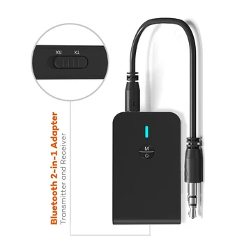2-în-1 Bluetooth 5.0 Transmițător Receptor Portabil Reîncărcabilă TV, Calculator, Boxe Auto Adaptor Audio cu port Audio de 3,5 mm