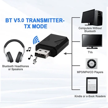 2 în 1 Receptor Transmițător Bluetooth Adaptor pentru TV Telefon PC Stereo Masina o Muzica Adaptor pentru Casti Handsfree