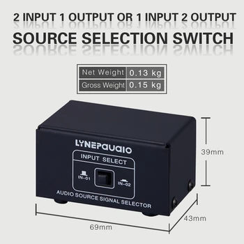 2 în 1 sau 1 în 2, o Sursă de Semnal Selector, Switcher, Difuzor, o Sursă, Switcher, RCA Interfata, Lossess