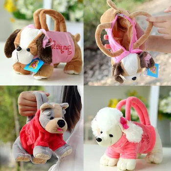 20*13 cm Pluș Desene animate Câini Sac de Mână pentru Copii Moneda Suport 3D Pudel Shar Pei Câine Copil Jucării de Pluș pentru Copiii Fată Ziua de nastere Cadou