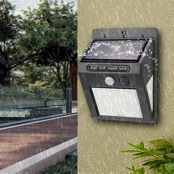 20 30LEDS Solara Reincarcabila cu LED Solar Bec Exterior de Perete LED Spalatoare cu lampa de Gradina Decor de Mișcare PIR Senzor de lumina de Perete
