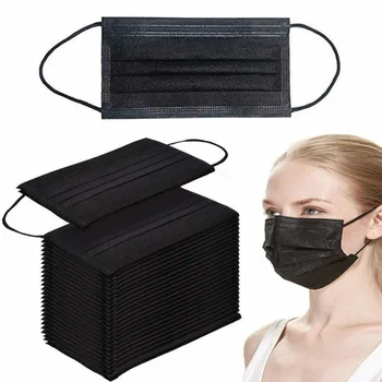 20/50/100/200/300/400/500pcs 3-strat de unică folosință, mască neagră pentru adulți civil masca Non-Țesute Gura Masca clema gura masca