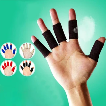20 Buc Deget Mâneci Degetul Bretele de Sprijin Nailon Elastic Protector Exercițiu Mănuși pentru Volei, Badminton Artrita (Negru)