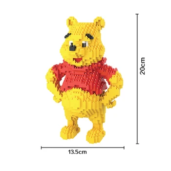 20 cm Winnie Diamant Cărămizi Suporta Micro Mini Blocuri Figura Jucarii Pentru Copii