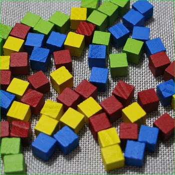20 de Bucati de Cuburi din Lemn pentru Tabla de Joc Accesoriu Rosu Galben Albastru Verde Portocaliu Violet