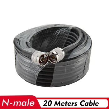 20 Metri Cablu Coaxial N Conector de sex Masculin Pierderi Reduse 50-5 Negru 20M Cablu de Conectare cu Exterior/Interior, Antena si Amplificator de Semnal
