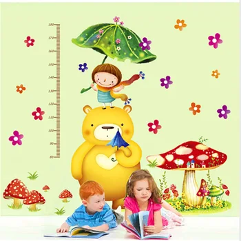 200*150cm Mari Ursul Desene animate Copii Înălțimea Autocolante de Perete pentru Camera Copiilor Animal Minunat Decor Acasă Fată Frumoasă Decor de Perete