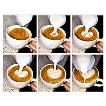 200 ML din Oțel Inoxidabil Spumare Ulcior Trage Floare Cana de Cappuccino, Cafea cu Lapte Cani Lapte Frothers și Latte Art