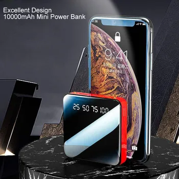 20000mAH Mini Oglinda Banca de Putere Dublă de Ieșire de Încărcare Rapidă a Bateriei Externe Powerbank Pentru iPhone, Samsung, Xiaomi Poverbank