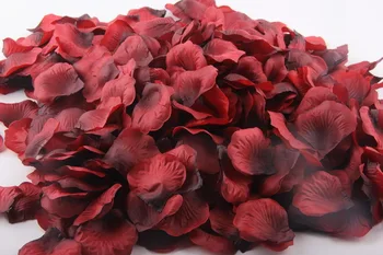 2000pcs/lot Rosu Cu Negru de Mătase Petale de Trandafir Pentru Petrecerea de Nunta DIY Decoratiuni Moda Flori Artificiale Petale de Mătase