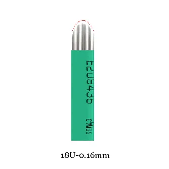 200Pcs 0.16 mm Verde Nano LAMINA MICRO 12/14/18U Forma FLEX CHANFRADA Microblading Ace Pentru Tebori Microblading Manual Pen