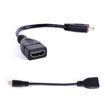 200pcs 15cm Micro HDMI la HDMI de sex masculin la feminin Cablu Adaptor Convertor pentru HDTV MAC PC 1080P