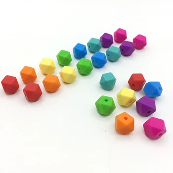200pcs copil Mini Geometrice Hexagon Margele de Silicon pentru dinti - DIY Mult Hexagon Libertate Individuală Margele de Silicon