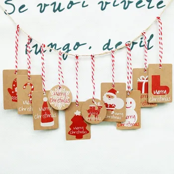 200pcs/set Hârtie de Crăciun Hang Tag Moș Crăciun Etichete de cadou de Crăciun Agățat Ornamente de Crăciun Decoratiuni pentru Casa navidad
