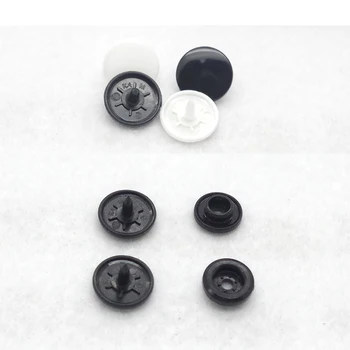 200sets alb sau negru pin mai lung KAM Rotund Cerc Fixați Butonul de 12mm 20 T5 Plastic Lucios Fixare butoane