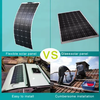 200w, 400w, 600w flexibil panou solar 2 buc 4 buc 6 buc 12v flexibil de încărcare a bateriei panouri solare pentru casa rv acoperiș