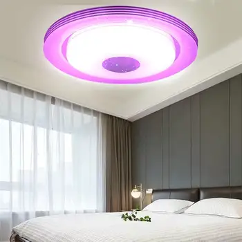 200W Lampă de Plafon LED RGB Reglabile Muzica lampă de Plafon de la Distanță & APP de control de Culoare AC220V pentru acasă difuzor bluetooth de iluminat